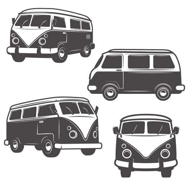 Download Free Set Of Retro Hippie Buses On White Background Elements For Logo Use our free logo maker to create a logo and build your brand. Put your logo on business cards, promotional products, or your website for brand visibility.