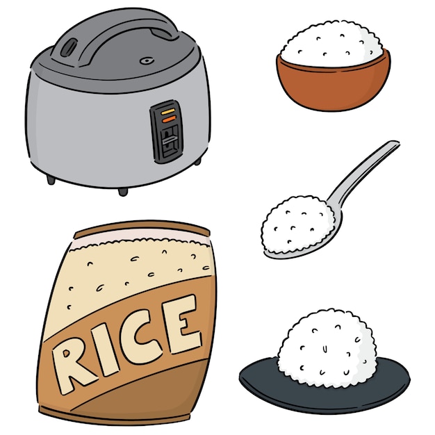 premium vector set of rice freepik