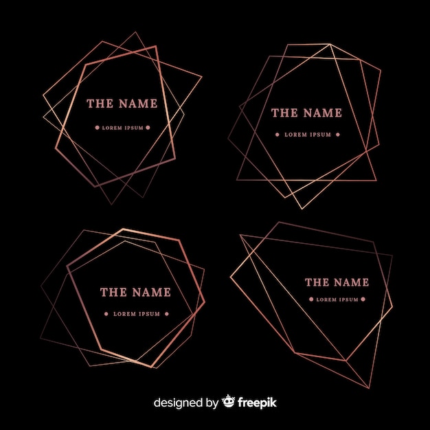 Set of rose gold frames Free Vector