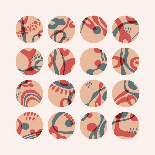 Premium Vector | Set of round social media icons vector abstract ...