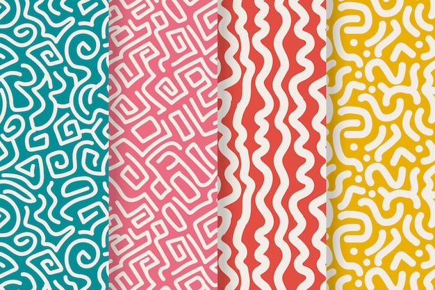 Premium Vector | Set of rounded lines patterns