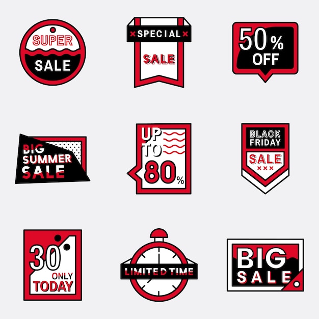 Download Set of sale badge designs | Free Vector