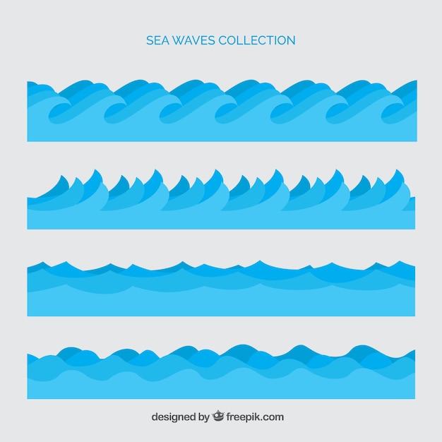 Set of sea waves | Free Vector