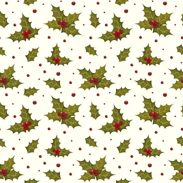 Premium Vector | A set of seamless patterns of berries juniper leaves ...