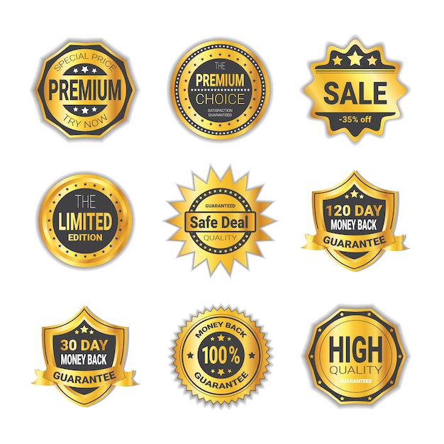 Premium Vector | Set of shopping badge special offer or high quality ...