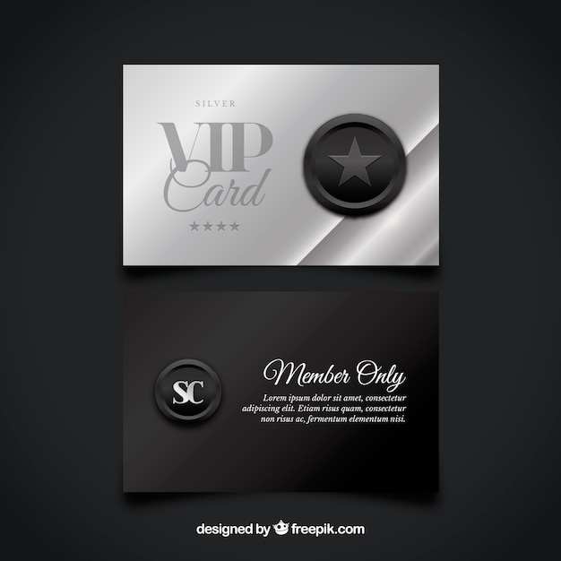 Free Vector Set Of Silver Business Cards