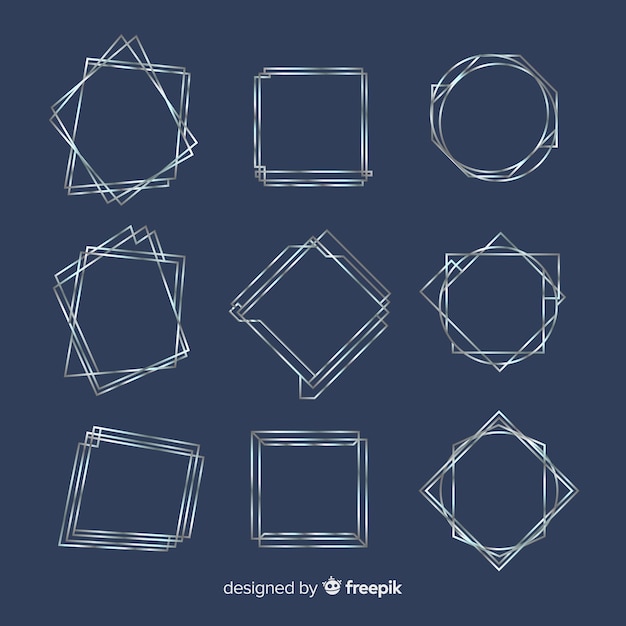 Free Vector | Set of silver frames