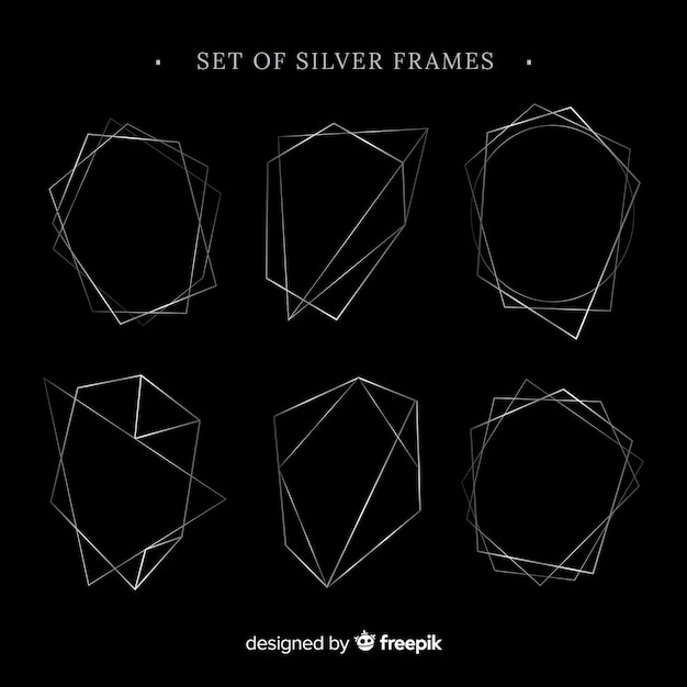 Set of silver frames | Free Vector