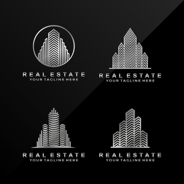 Download Free Set Of Silver Modern Real Estate Logo Premium Vector Use our free logo maker to create a logo and build your brand. Put your logo on business cards, promotional products, or your website for brand visibility.