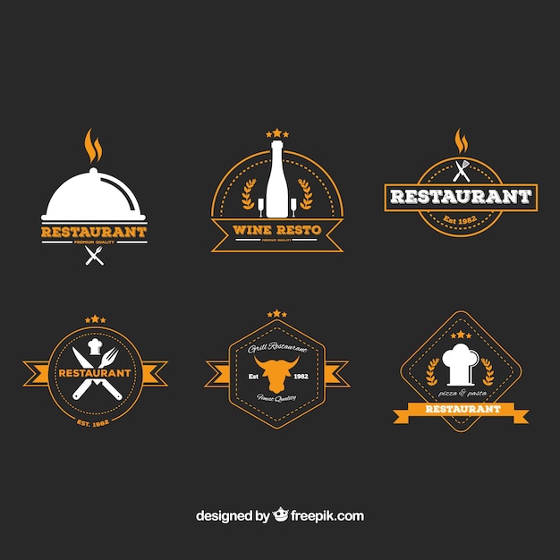 Download Free Download Free Set Of Six Vintage Restaurant Logos Vector Freepik Use our free logo maker to create a logo and build your brand. Put your logo on business cards, promotional products, or your website for brand visibility.
