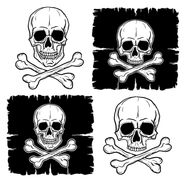 Skull And Crossbones Illustration On White Background Stock Vector