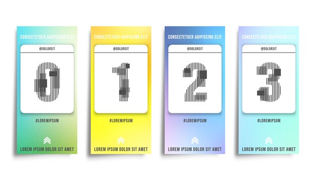 Set of smooth color gradient stories background. Premium Vector