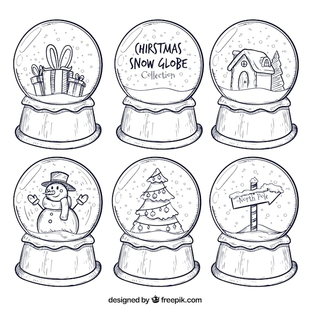 Free Vector Set of snowball sketches