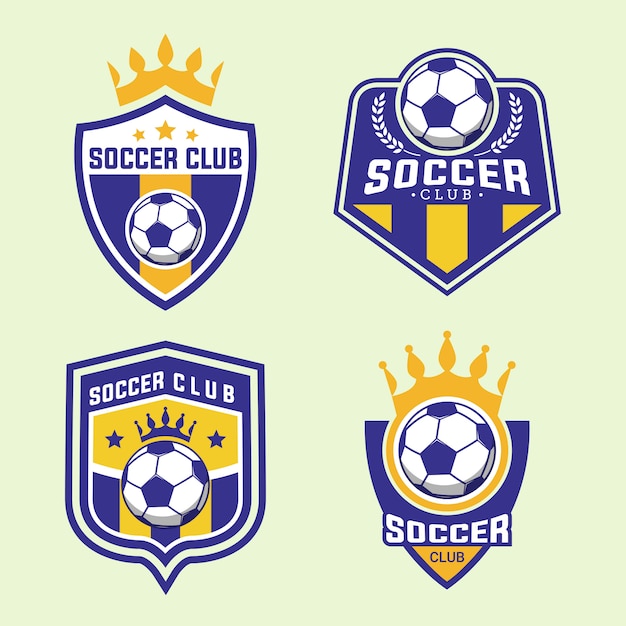 Set of soccer football team badge logo design templates | Premium Vector