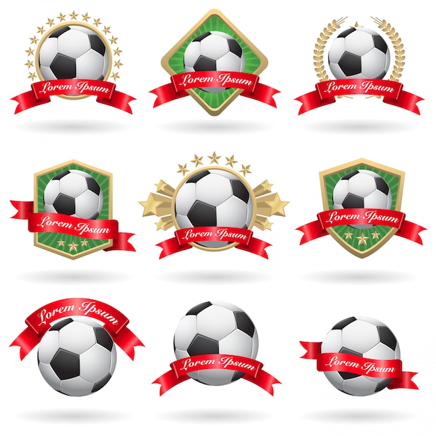 Free Vector Set Of Soccer Labels And Emblems