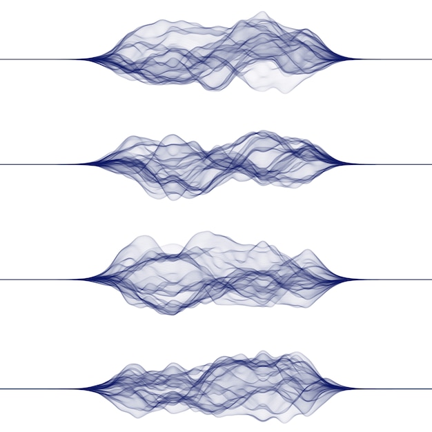 Set of sound waves made by lines. Vector | Premium Download