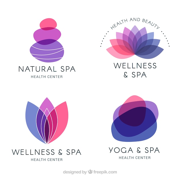 Download Free Download Free Set Of Spa Logos In Flat Style Vector Freepik Use our free logo maker to create a logo and build your brand. Put your logo on business cards, promotional products, or your website for brand visibility.