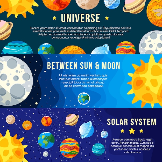 premium-vector-set-of-space-banners-concepts-solar-system-for-website-cover-vector