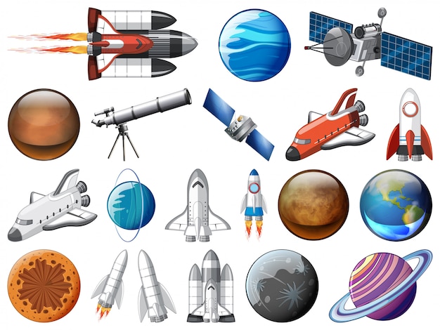 Set of space objects | Free Vector