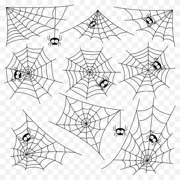 Set of spider web vector template Vector Premium Download