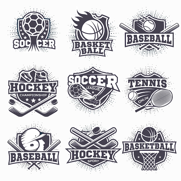 Set of sport logos | Free Vector