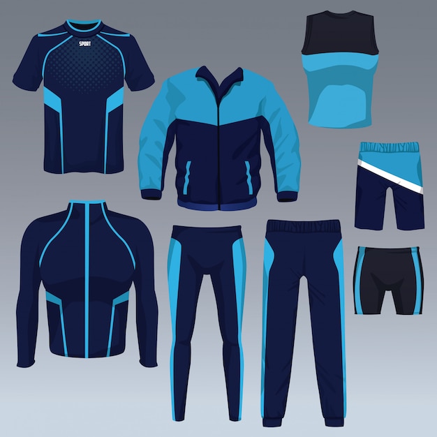 Set of sport wear collection vector Vector | Premium Download