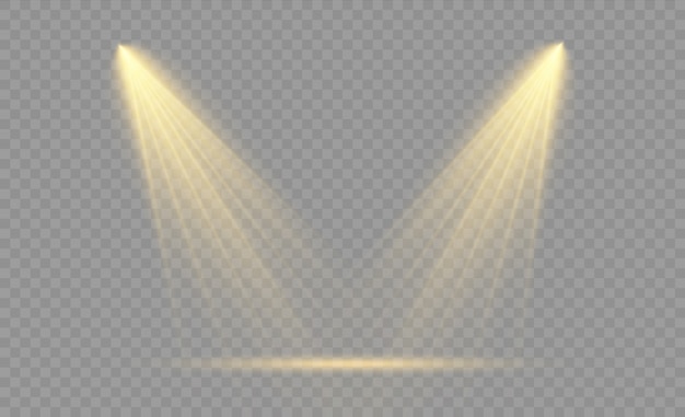 Set of spotlight isolated on transparent background.lighting effects ...