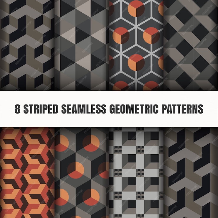 Free Vector Set Of Striped Seamless Geometric Patterns 5709