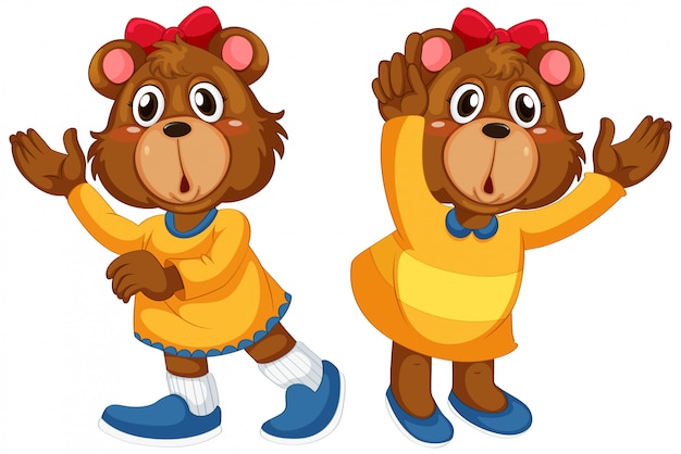 Set of surprise bear Free Vector