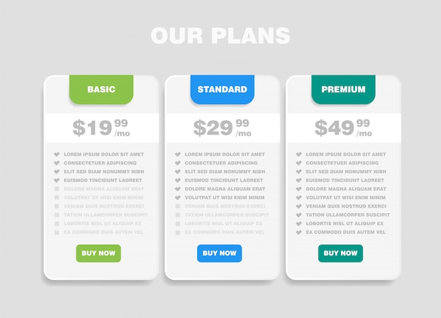 Set tariffs for website. interface for the site. ui ux for web app. pricing table, banner, order, bo