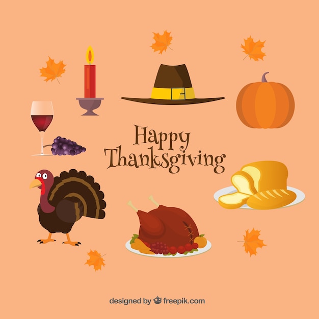 Free Vector | Set of thanksgiving elements