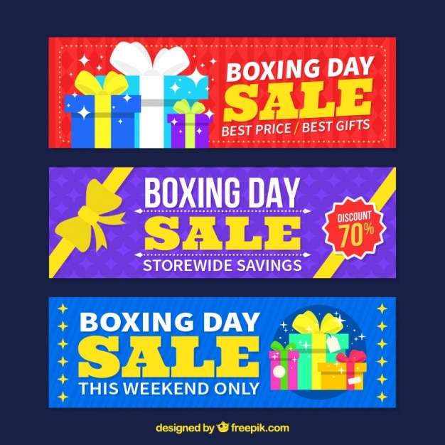 free-vector-set-of-three-boxing-day-sale-banners-in-flat-design