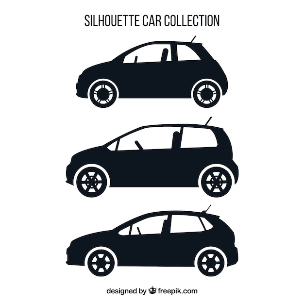 Download Set of three car silhouettes Vector | Free Download