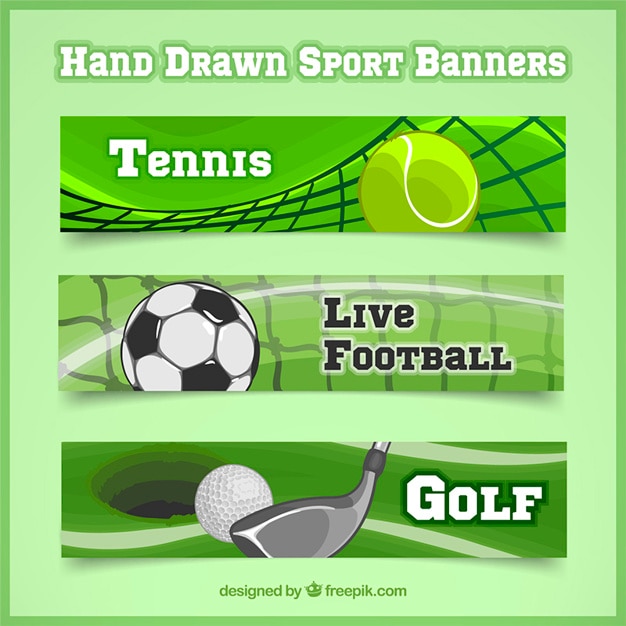 Free Vector | Set of three sport banners