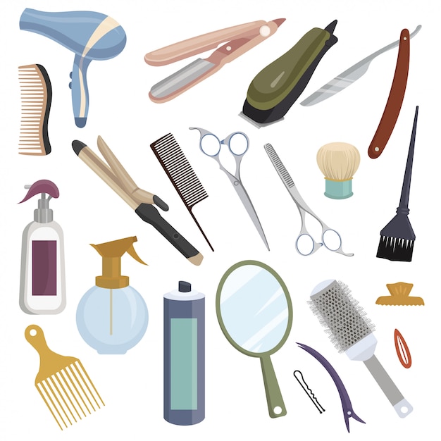 Set Of Tools For Hairdresser Collection Of Accessories For A