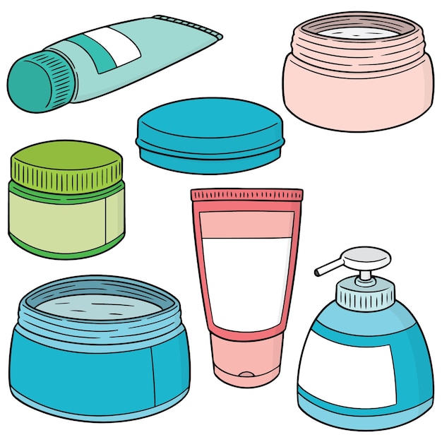 Set of topical cosmetic and typical medicine Premium Vector