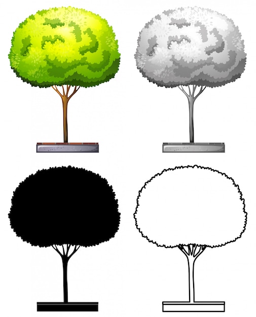 Download Set of tree design Vector | Free Download
