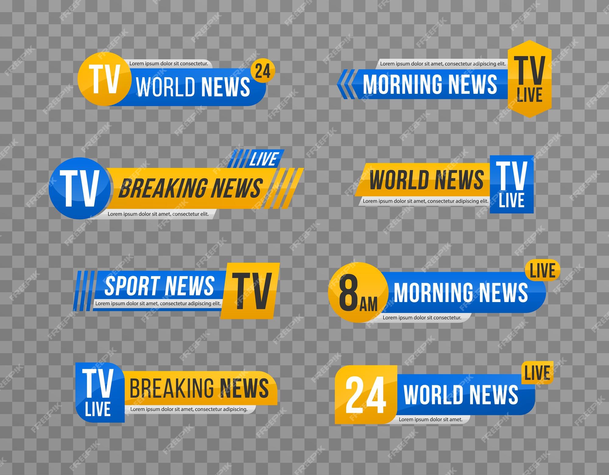 Premium Vector | Set of tv news bar news banner for tv streaming ...