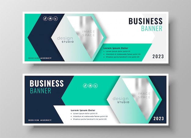 Free Vector | Set of two business corporate professional banners design