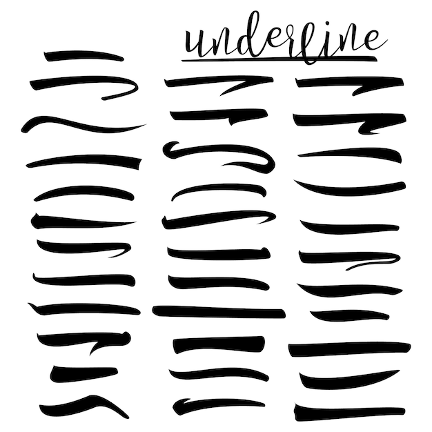 Premium Vector Set of underlines lettering lines