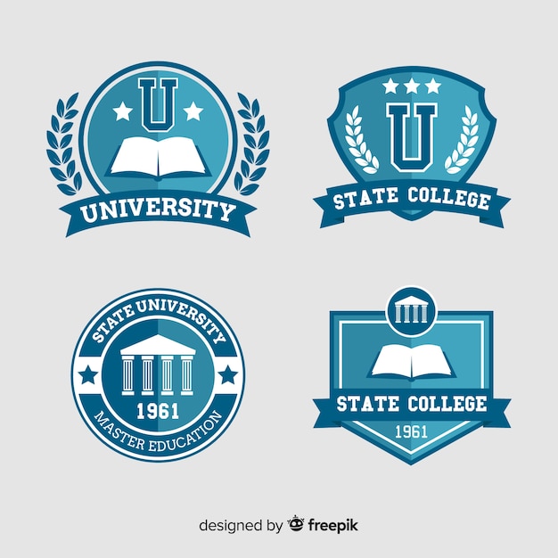 Download Free Download This Free Vector Set Of University Logos In Flat Style Use our free logo maker to create a logo and build your brand. Put your logo on business cards, promotional products, or your website for brand visibility.