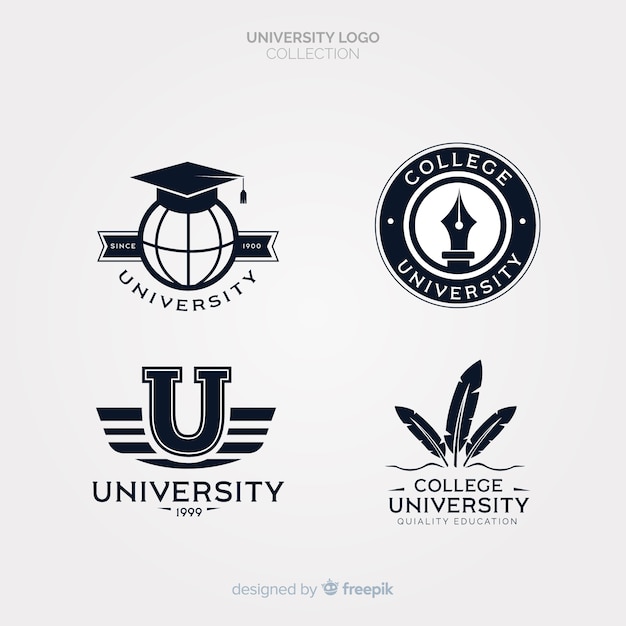 Download Free Download Free Set Of University Logos In Flat Style Vector Freepik Use our free logo maker to create a logo and build your brand. Put your logo on business cards, promotional products, or your website for brand visibility.