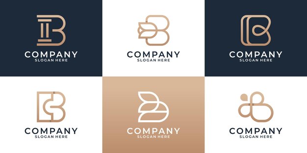 Premium Vector | Set of various b logo design template