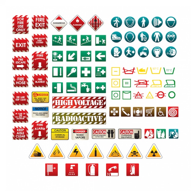 Download Set of various signs | Premium Vector