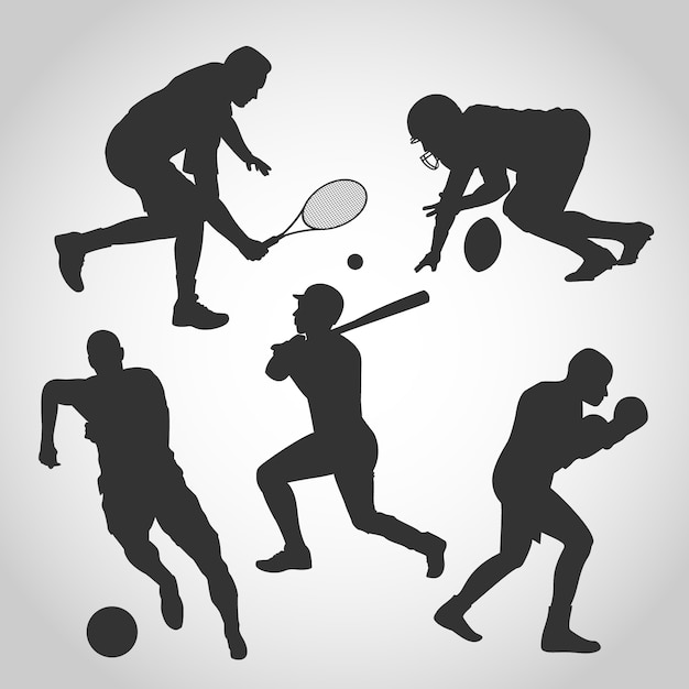 Set of various sports silhouette | Premium Vector