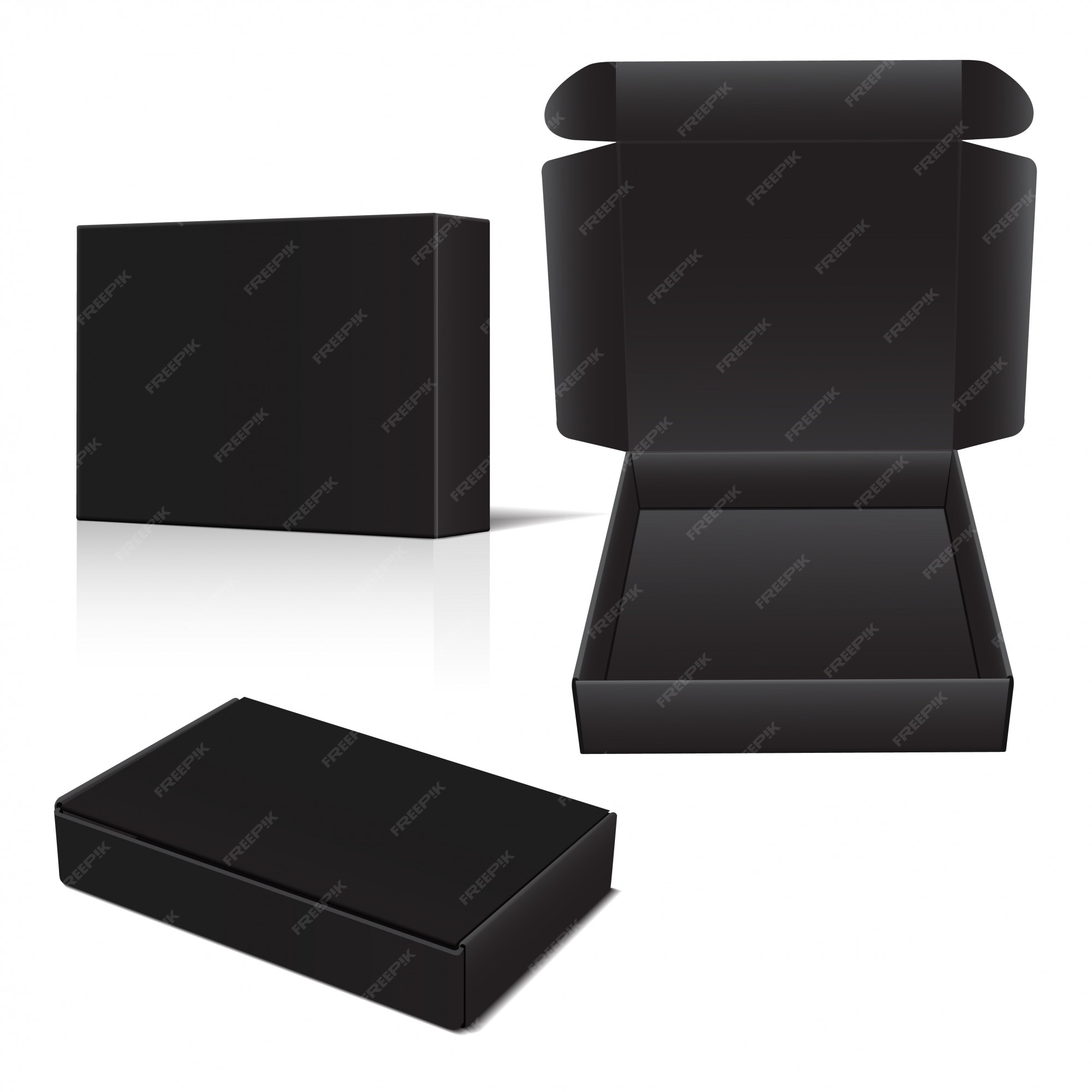 premium-vector-set-of-vector-black-cardboard-box
