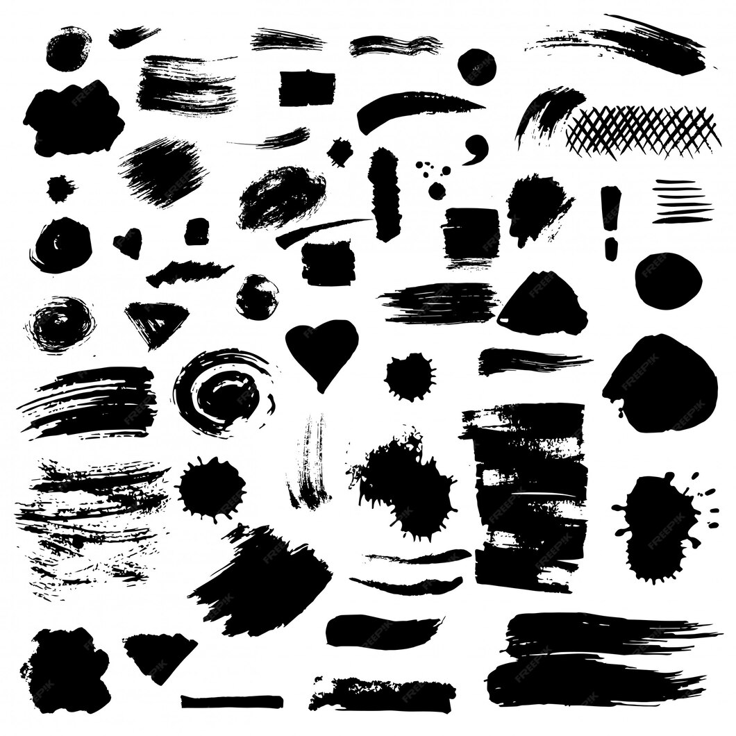 Premium Vector | Set of vector paint stains.