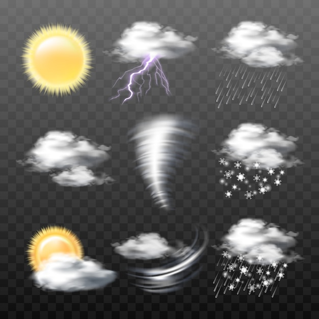 Download Free Set Of Vector Realistic Weather Icons Isolated On Transparent Use our free logo maker to create a logo and build your brand. Put your logo on business cards, promotional products, or your website for brand visibility.