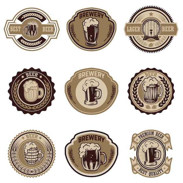 Download Set of vintage beer labels. elements for logo, label ...