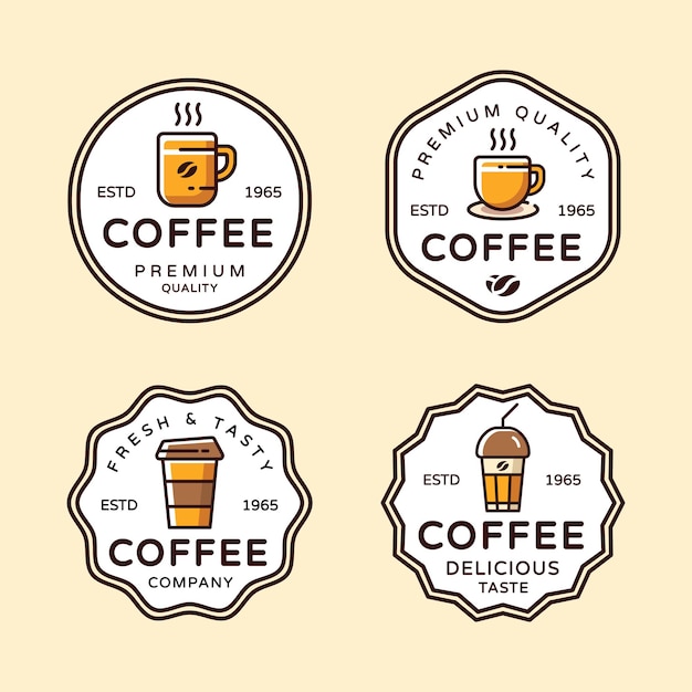 Premium Vector | Set of vintage coffee label